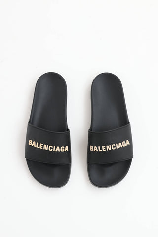 Balenciaga Logo Pool  Slide