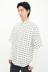 Balenciaga White & Black BB Striped Logo Shirt