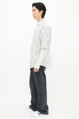 Balenciaga White & Black BB Striped Logo Shirt