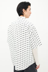 Balenciaga White & Black BB Striped Logo Shirt