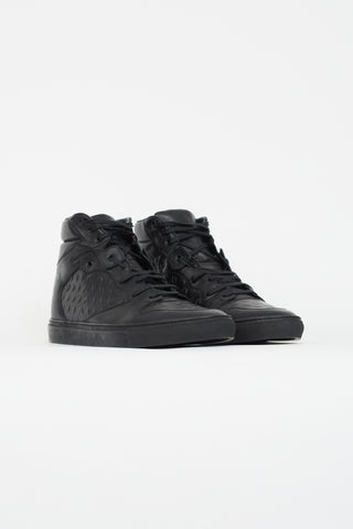Balenciaga Black Embossed Leather High-Top Sneaker