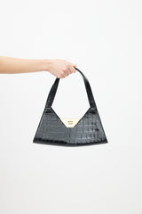 Bally Black Embossed Leather Trilliant Bag