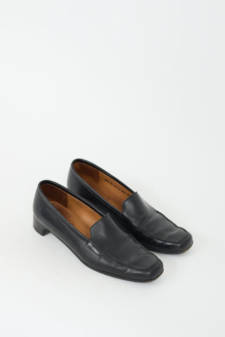 Bally Black Leather Heeled Loafer