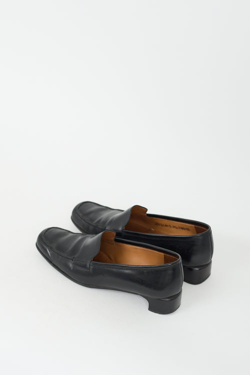 Bally Black Leather Heeled Loafer