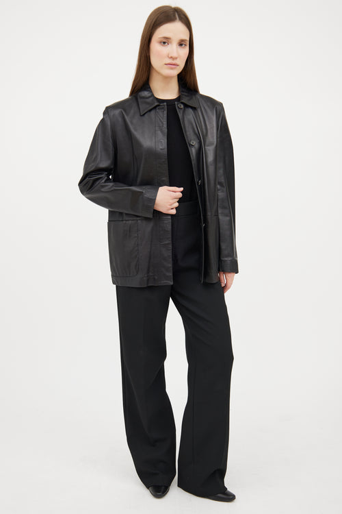 Bally Black Leather Work Jacket