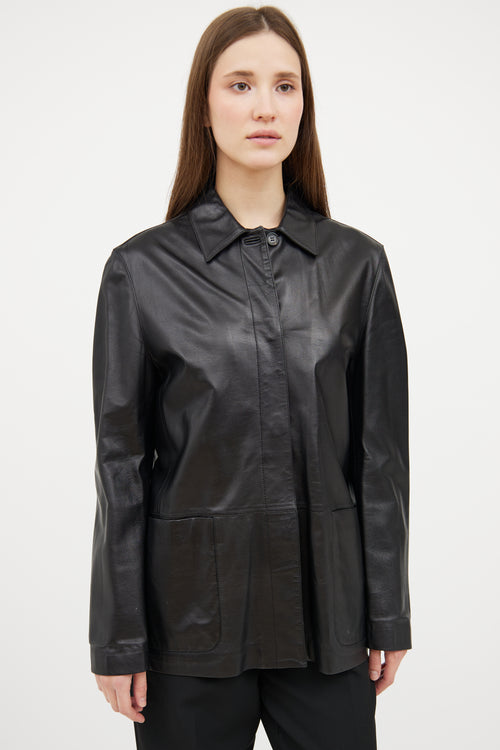 Bally Black Leather Work Jacket