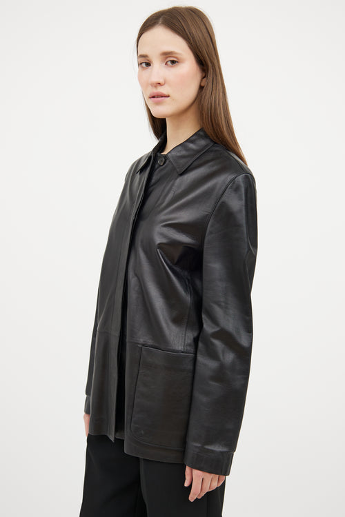 Bally Black Leather Work Jacket