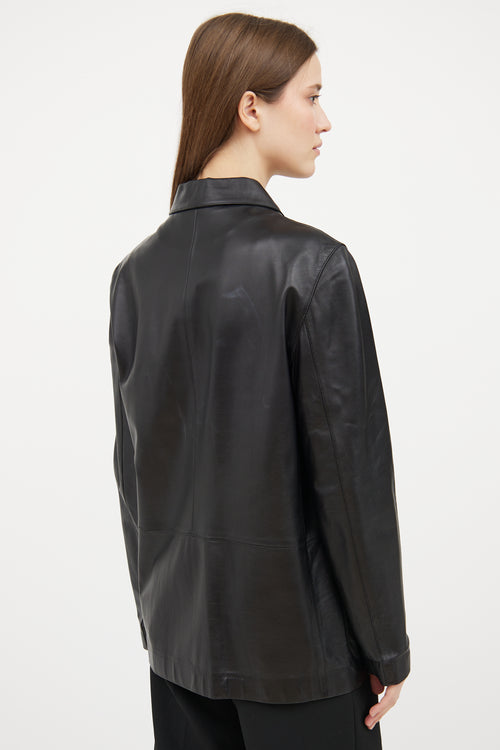 Bally Black Leather Work Jacket