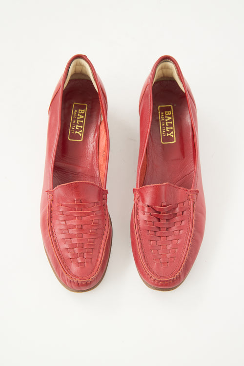 Bally Leather Woven Loafer