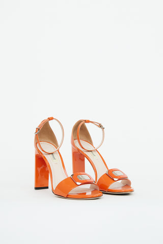 Bally Orange Patent Blaze High Heel Sandal