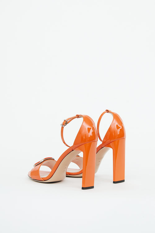 Bally Orange Patent Blaze High Heel Sandal