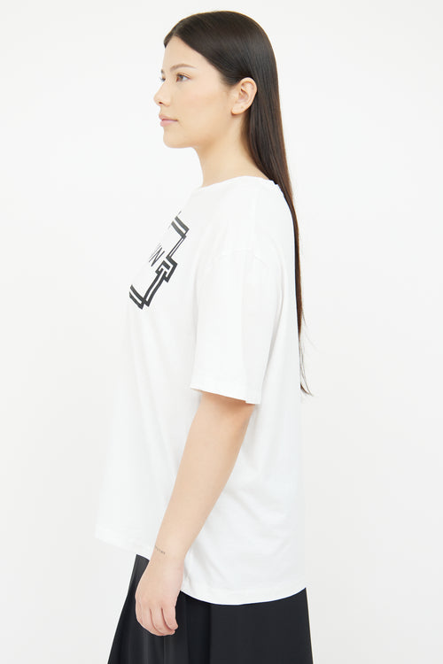 Balmain White & Black Logo T-Shirt