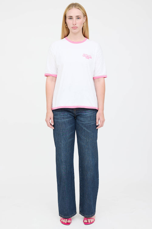 Balmain X Barbie Ringer Logo T-Shirt
