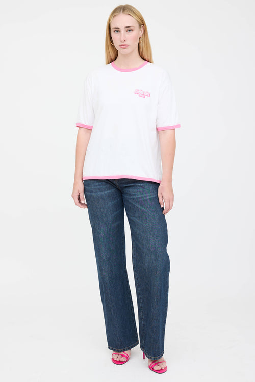 Balmain X Barbie Ringer Logo T-Shirt