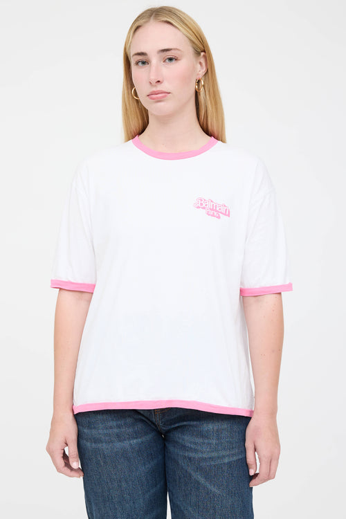 Balmain X Barbie Ringer Logo T-Shirt