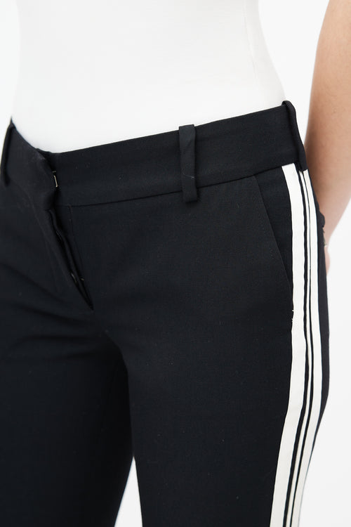 Balmain Black & Cream Stripe Trouser