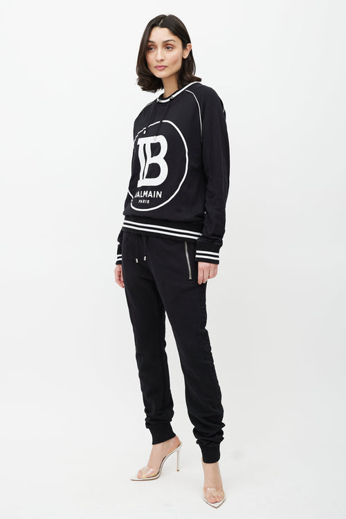 Balmain Black Embossed Logo Jogger