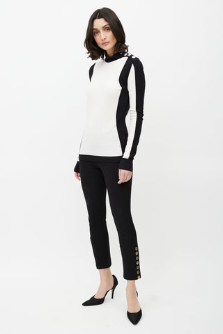 Balmain Black & Gold Button Trouser