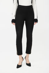 Balmain Black & Gold Button Trouser