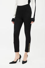 Balmain Black & Gold Button Trouser