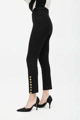 Balmain Black & Gold Button Trouser