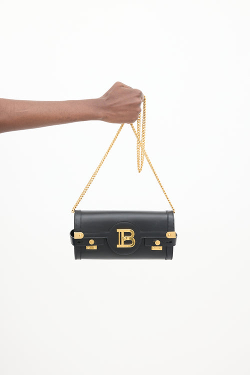 Balmain Black Leather B-Buzz 23 Bag