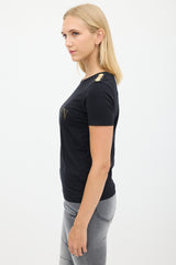 Balmain Black & Gold Logo T-Shirt