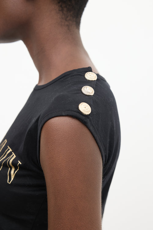 Balmain Black & Gold Logo Tank