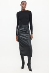 Balmain Black & Gold Ribbed Knit Sweater