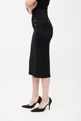 Balmain Black & Gold Zip Skirt