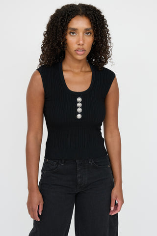 Balmain Knit Button Top