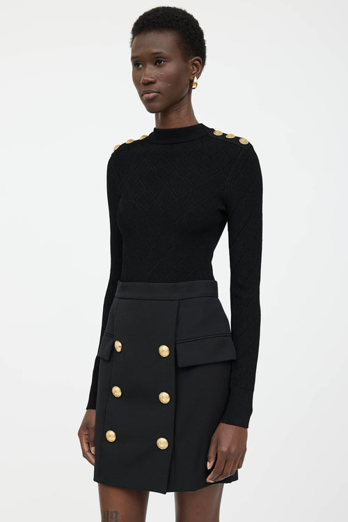 Balmain Knit Open Back Bodysuit