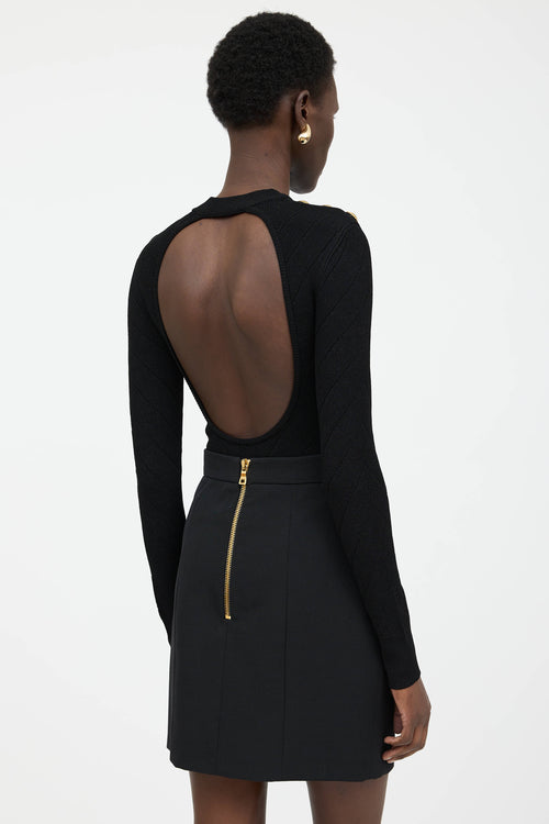Balmain Knit Open Back Bodysuit