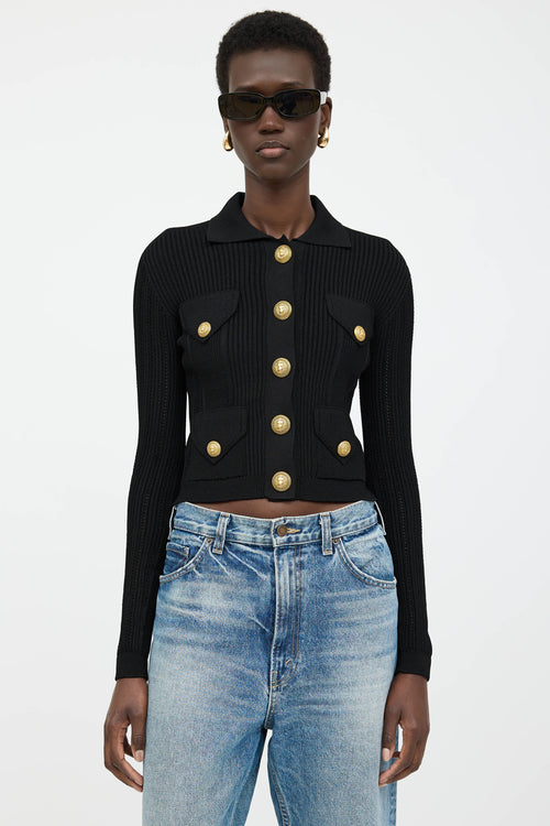 Balmain Knit Rib Cardigan
