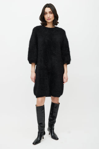 Balmain Black Mohair Sweater Dress