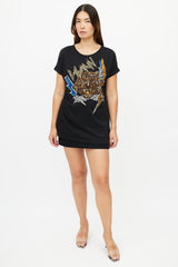 Balmain Black & Multi Sequin T-Shirt