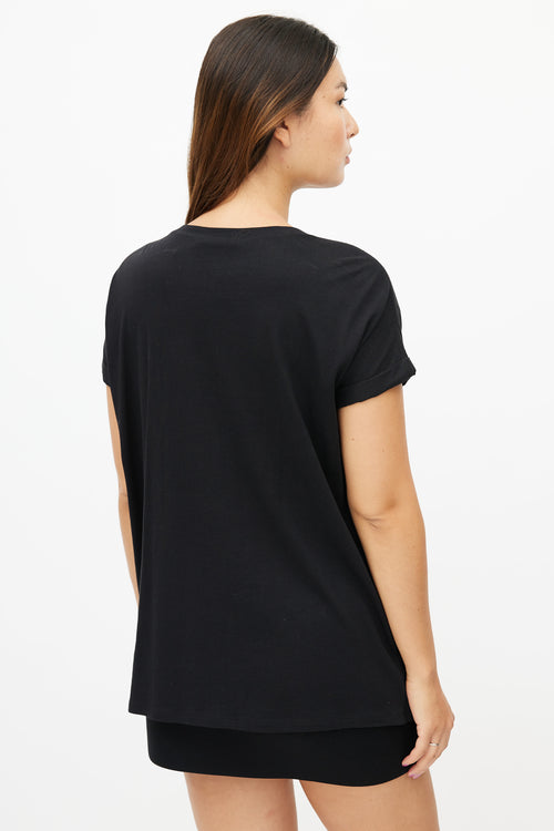 Balmain Black & Multi Sequin T-Shirt