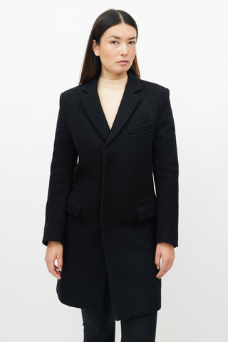 Balmain Black Wool Coat