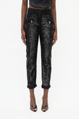 Balmain Black Sequin Skinny Trouser
