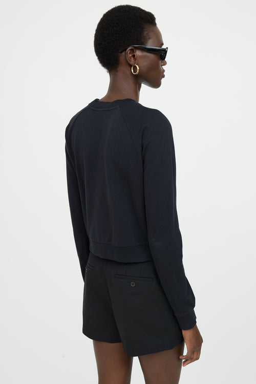 Balmain Logo Crop Crewneck Sweater