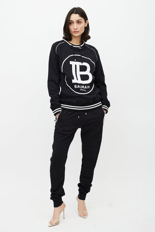 Balmain Black & White Logo Sweatshirt