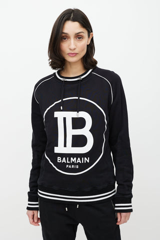 Balmain Black & White Logo Sweatshirt