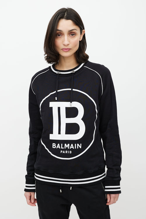 Balmain Black & White Logo Sweatshirt