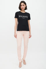 Balmain Black & White Logo T-Shirt