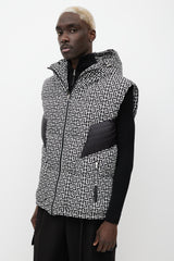 Balmain Black & White Monogram Puffer Vest