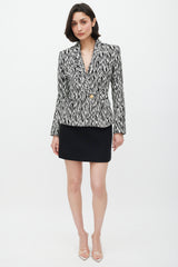 Balmain Black & White Woven Blazer