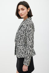 Balmain Black & White Woven Blazer