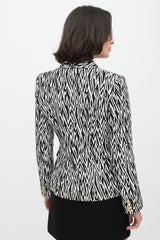 Balmain Black & White Woven Blazer