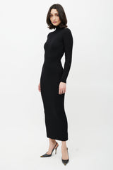 Balmain Black & Wool Ribbed Sweater Dress