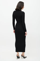 Balmain Black & Wool Ribbed Sweater Dress